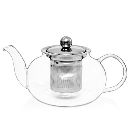 Glass Teapot with Stainless Steel Lid & Strainer (800mL)