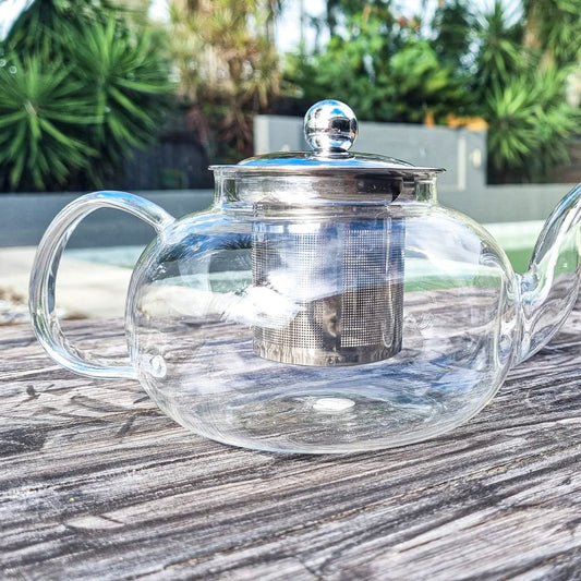 Glass Teapot with Stainless Steel Lid & Strainer (800mL)